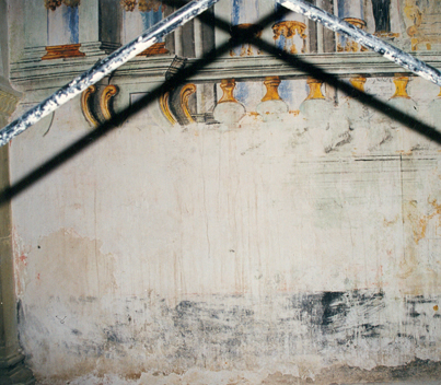 detalle pintura mural siglo XVIII